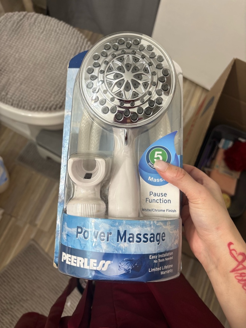 Peerless Power Massage Shower Head - White/Chrome